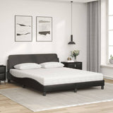 Lit avec matelas noir 160x200 cm similicuir