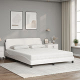 Lit avec matelas blanc 160x200 cm similicuir