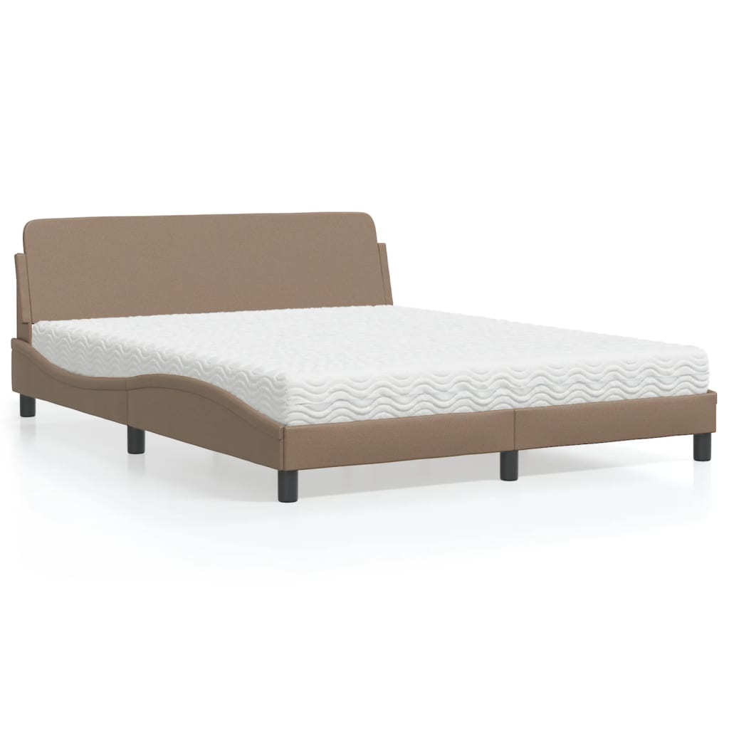 Lit avec matelas cappuccino 160x200 cm similicuir