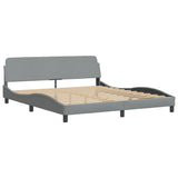 Lit avec matelas gris clair 180x200 cm tissu