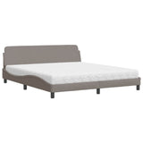 Lit avec matelas taupe 180x200 cm tissu