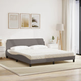 Lit avec matelas taupe 180x200 cm tissu