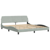 Lit avec matelas gris clair 180x200 cm velours