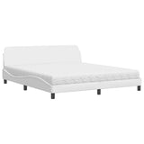 Lit avec matelas blanc 180x200 cm similicuir