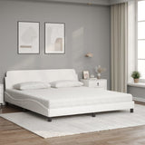 Lit avec matelas blanc 180x200 cm similicuir