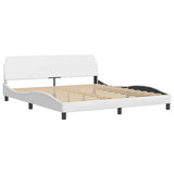 Lit avec matelas blanc 180x200 cm similicuir