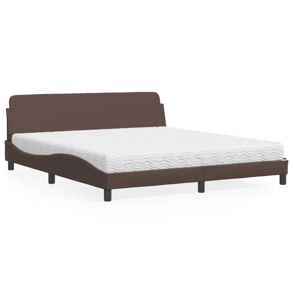 Lit avec matelas marron 180x200 cm similicuir