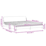 Lit avec matelas gris clair 200x200 cm tissu