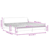 Lit avec matelas gris foncé 200x200 cm tissu