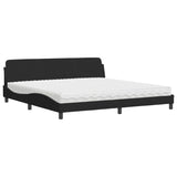 Lit avec matelas noir 200x200 cm velours