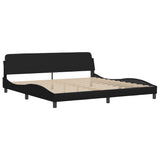 Lit avec matelas noir 200x200 cm similicuir