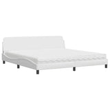 Lit avec matelas blanc 200x200 cm similicuir