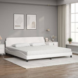 Lit avec matelas blanc 200x200 cm similicuir