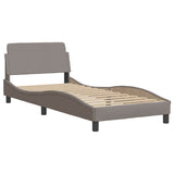 Lit avec matelas taupe 80x200 cm tissu