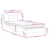 Lit avec matelas taupe 80x200 cm tissu