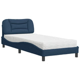 Lit avec matelas bleu 80x200 cm tissu