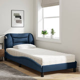 Lit avec matelas bleu 80x200 cm tissu