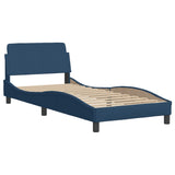 Lit avec matelas bleu 80x200 cm tissu