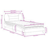 Lit avec matelas gris clair 100x200 cm tissu