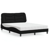 Lit avec matelas noir 120x200 cm tissu