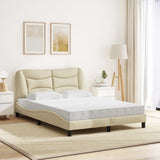 Lit avec matelas crème 120x200 cm tissu