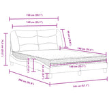 Lit avec matelas gris clair 140x190 cm tissu