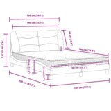 Lit avec matelas noir 140x190 cm tissu