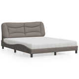 Lit avec matelas taupe 160x200 cm tissu