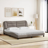 Lit avec matelas taupe 180x200 cm tissu