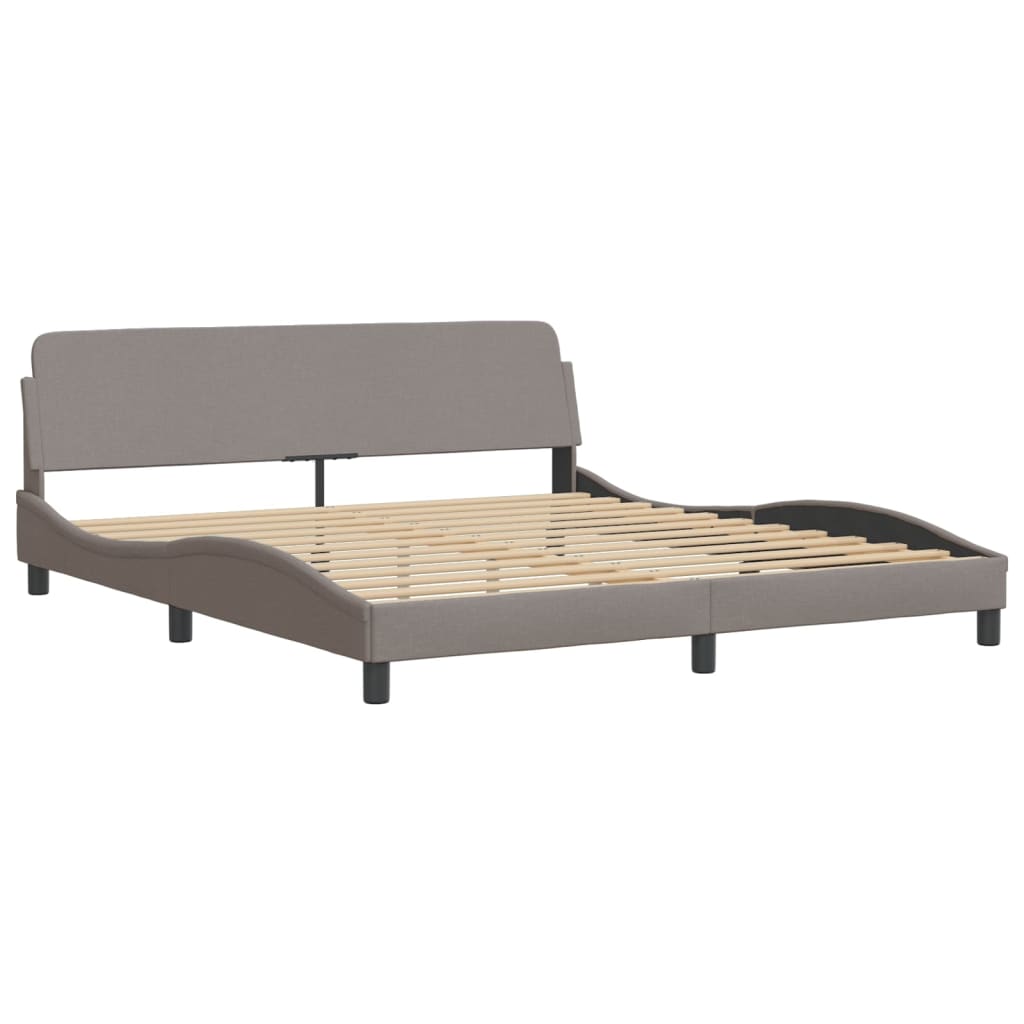 Lit avec matelas taupe 180x200 cm tissu