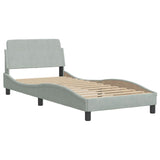 Lit avec matelas gris clair 90x190 cm velours