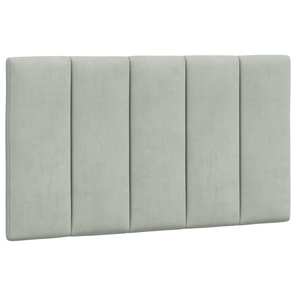 Lit avec matelas gris clair 90x190 cm velours