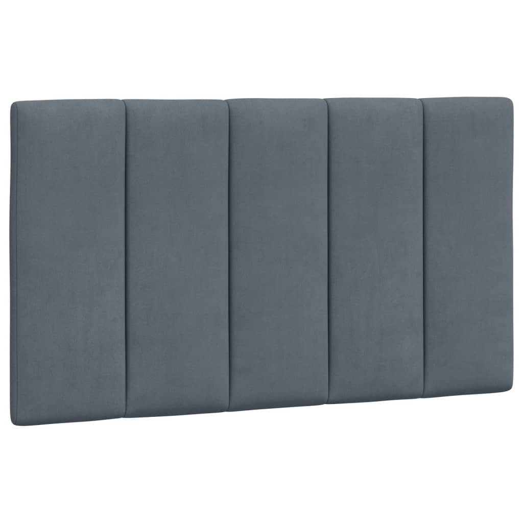 Bed with dark gray mattress 90x200 cm velvet