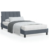 Lit avec matelas gris foncé 100x200 cm velours