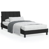 Lit avec matelas noir 100x200 cm velours