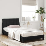 Lit avec matelas noir 100x200 cm velours