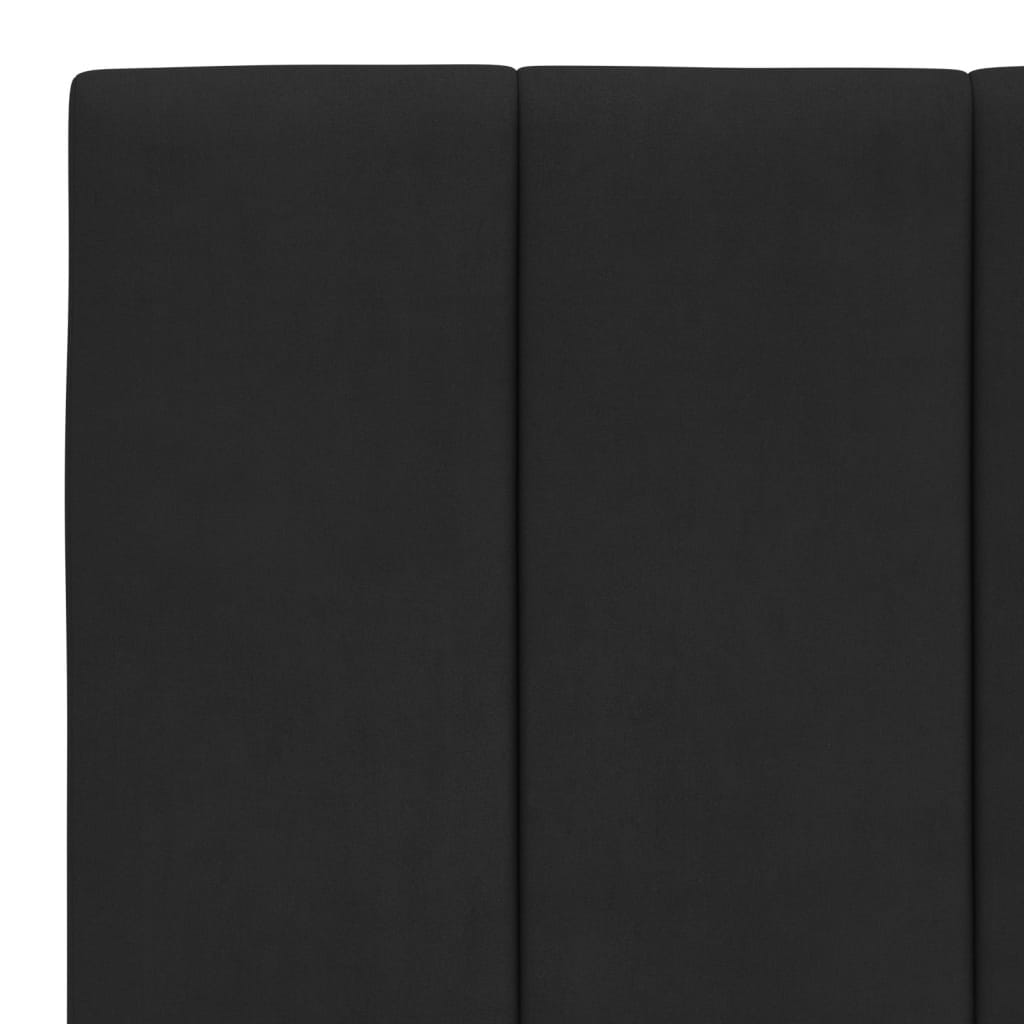 Lit avec matelas noir 100x200 cm velours