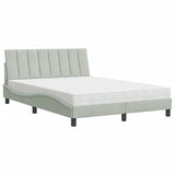 Lit avec matelas gris clair 120x200 cm velours