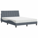 Lit avec matelas gris foncé 120x200 cm velours