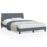 Lit avec matelas gris foncé 120x200 cm velours