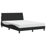 Lit avec matelas noir 120x200 cm velours