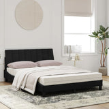 Lit avec matelas noir 120x200 cm velours