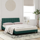 Lit avec matelas vert foncé 120x200 cm velours