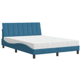 Lit avec matelas bleu 120x200 cm velours