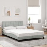 Lit avec matelas gris clair 140x190 cm velours