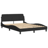 Bed with black mattress 140x190 cm velvet