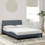 Lit avec matelas gris foncé 140x200 cm velours