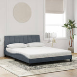 Lit avec matelas gris foncé 160x200 cm velours