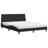 Bed with black mattress 160x200 cm velvet