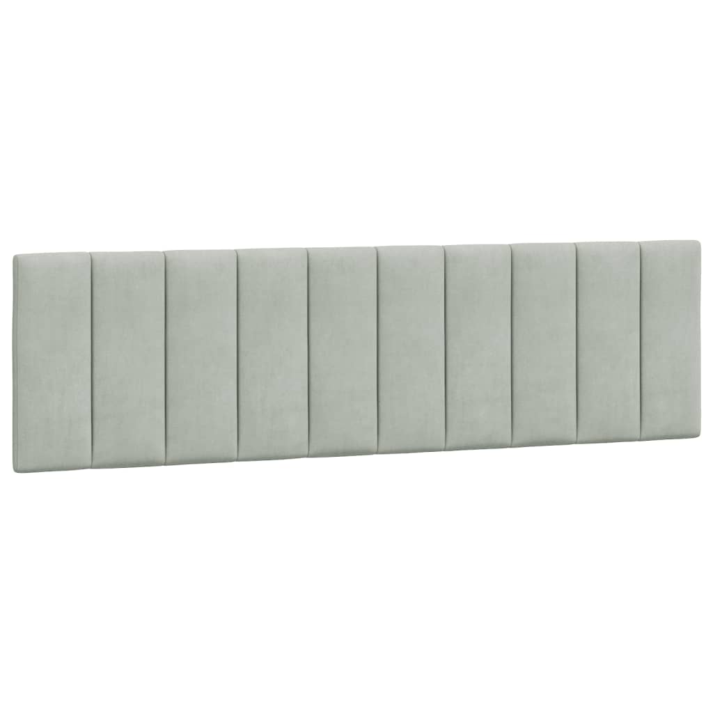 Lit avec matelas gris clair 180x200 cm velours